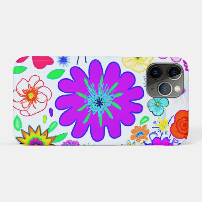 Colourful Flowers Pattern Case-Mate iPhone Case (Back (Horizontal))