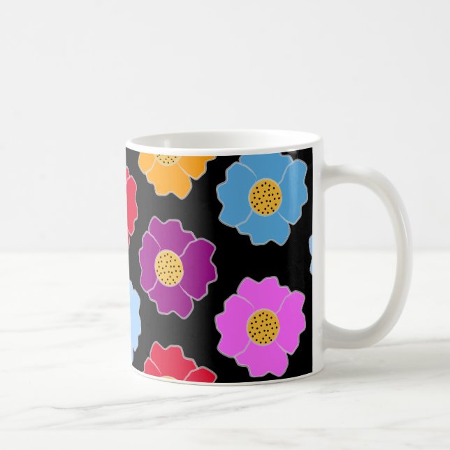 Colourful flowers pattern coffee mug (Right)