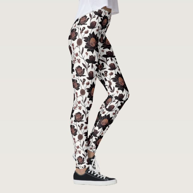 Colourful flowers pattern design 23 - Leggings (Right)