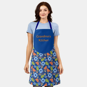Colourful Flowers Pattern Grandma's Kitchen Apron