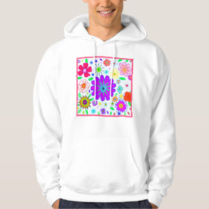 Colourful Flowers Pattern Hoodie