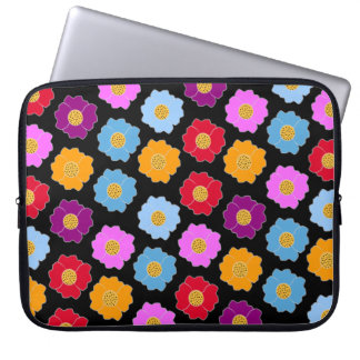 Colourful flowers pattern laptop sleeve