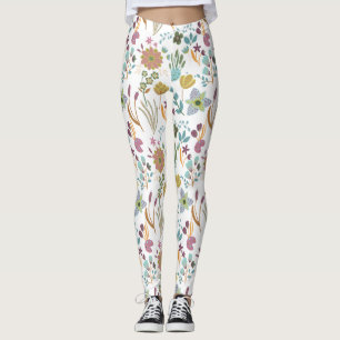 Colourful Flowers Pattern Leggings