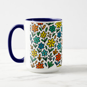Colourful Flowers Pattern Mug