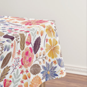 Colourful Flowers Pattern Tablecloth