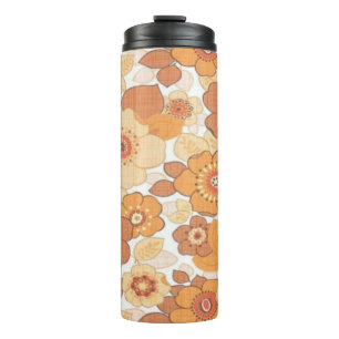 Colourful flowers pattern thermal tumbler