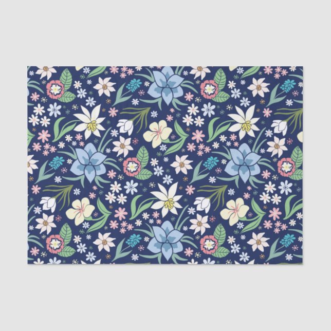 Colourful flowers pattern tissue paper (Front)