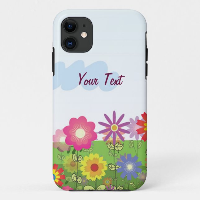 Colourful Flowers - Personalize Case-Mate iPhone Case (Back)