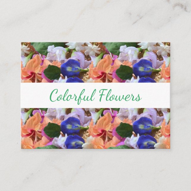 Colourful Flowers Photo    Business Card (Front)