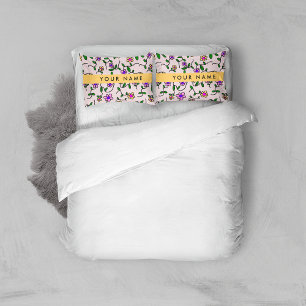 Colourful Flowers, Pink Background, Yellow Pillowcase