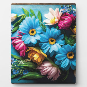 Colourful Flowers Plaque