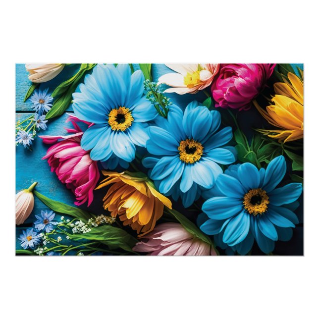 Colourful Flowers Poster (Front)