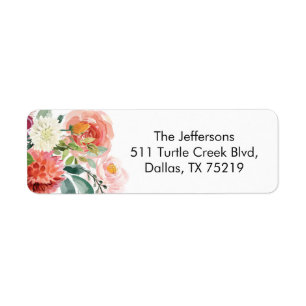 Colourful flowers return label sticker
