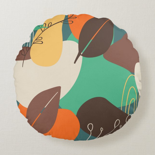 Colourful Flowers   Round Pillow (Front)