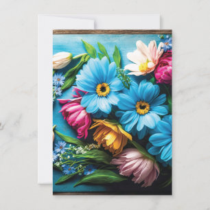 Colourful Flowers Save The Date