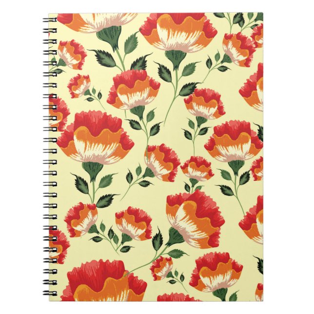 Colourful flowers seamless pattern notebook (Front)