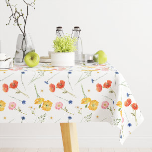 Colourful Flowers Spring Summer Pattern Tablecloth