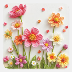 Colourful Flowers Stickers