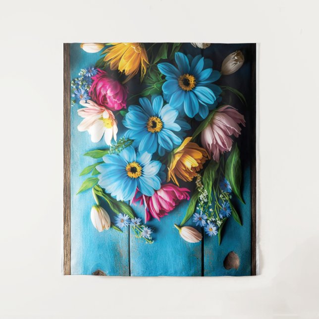 Colourful Flowers Tapestry (Front)