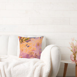 Colourful Flowers Throw Pillow