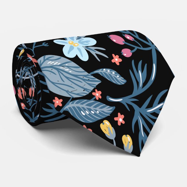 Colourful Flowers    Tie (Rolled)