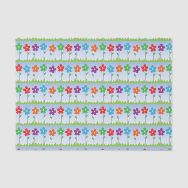 Colourful Flowers Tissue Paper (Front)