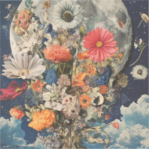 Colourful Flowers Under Full Moon
