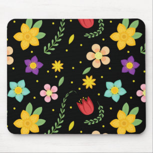 Colourful Flowers Watercolor Cute Mouse Pad