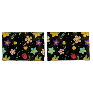  Colourful Flowers Watercolor Cute      Pillowcase