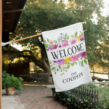 Colourful Flowers  WELCOME on White