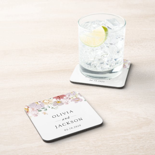 Colourful Flowers, Wildflowers, Boho, Wedding Coaster (Right Side)