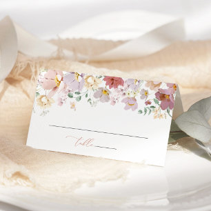 Colourful Flowers, Wildflowers, Boho, Wedding Place Card