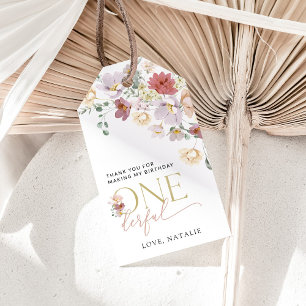 Colourful Flowers, Wildflowers, First Birthday Gift Tags