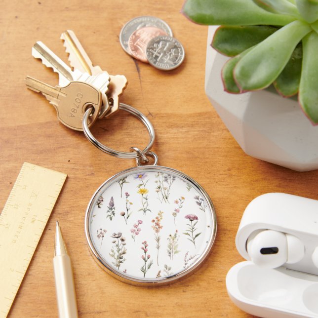 Colourful Flowers, Wildflowers, Garden Flowers Keychain (Desk)