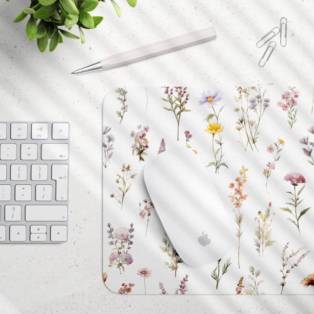 Colourful Flowers, Wildflowers, Garden Flowers Mouse Pad (Creator Uploaded)