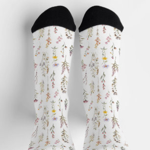 Colourful Flowers, Wildflowers, Garden Flowers Socks
