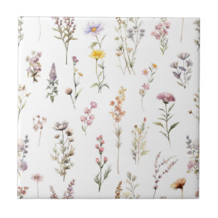 Colourful Flowers, Wildflowers, Garden Flowers Tile