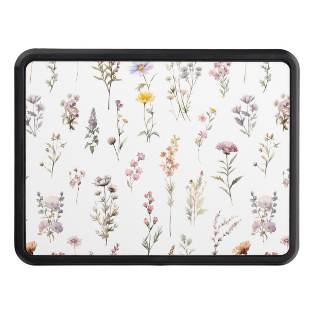 Colourful Flowers, Wildflowers, Garden Flowers Trailer Hitch Cover (Front)