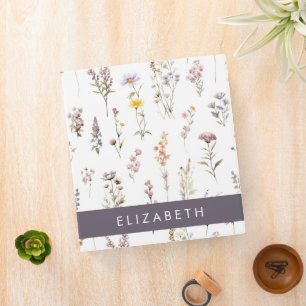 Colourful Flowers, Wildflowers, Greenery, Your Nam Binder