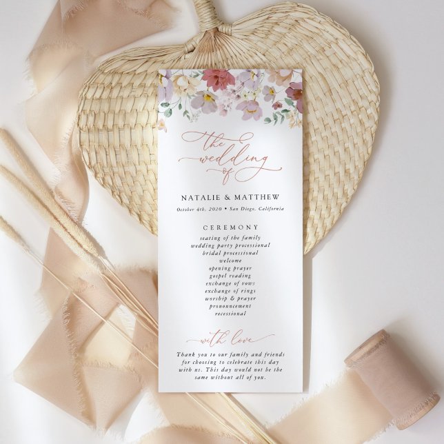 Colourful Flowers, Wildflowers, Wedding Program (Creator Uploaded)