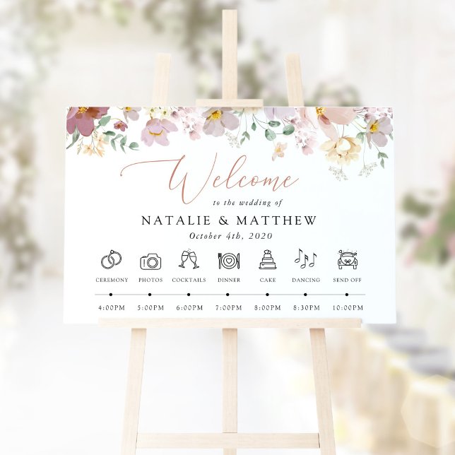 Colourful Flowers, Wildflowers, Wedding Timeline Poster (Creator Uploaded)