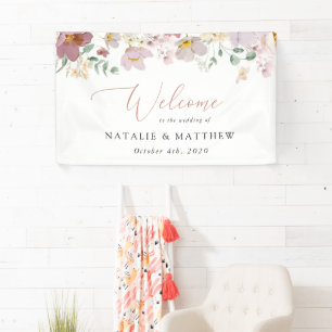 Colourful Flowers, Wildflowers, Wedding Welcome Banner