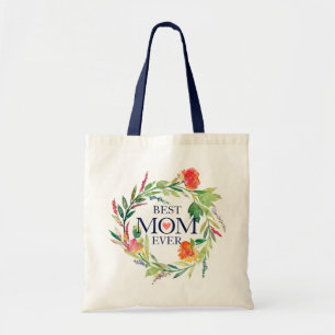 Colourful Flowers Wreath-Beast Mom Ever Tote Bag
