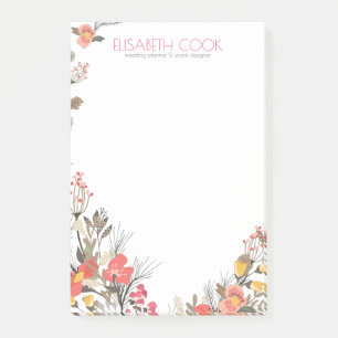 Colourful Flowers Wreath Wedding Planner Post-it Notes