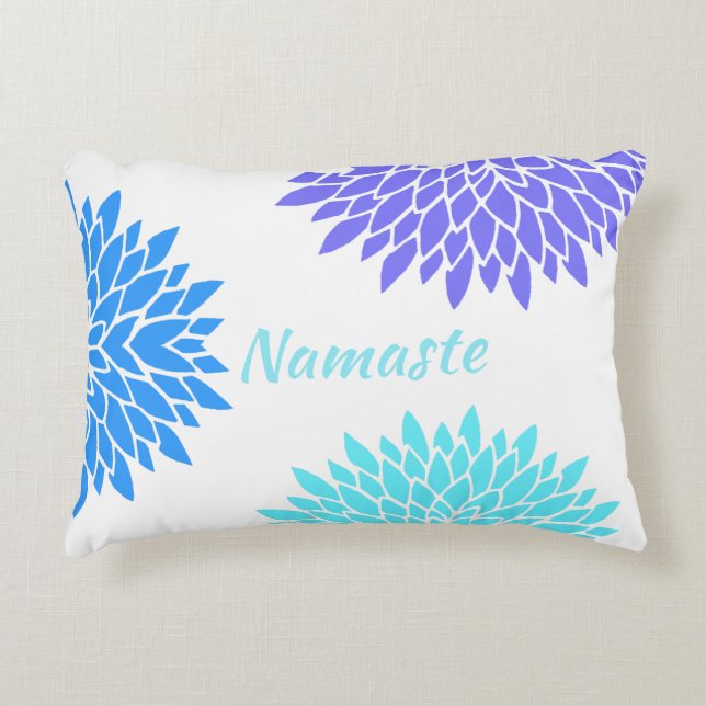 Colourful Flowers Yoga Accent Pillow (Front)