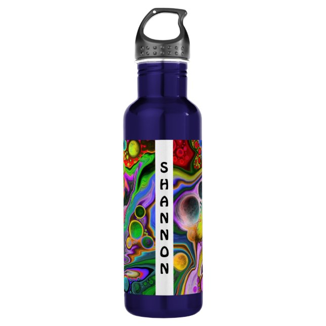 Colourful Fluid Art Marble Personalized  710 Ml Water Bottle (Front)