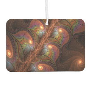 Colourful Fluorescent Abstract Trippy Brown Fracta Air Freshener