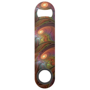 Colourful Fluorescent Abstract Trippy Brown Fracta Bar Key