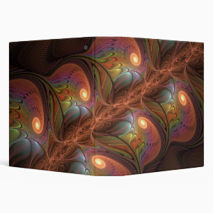 Colourful Fluorescent Abstract Trippy Brown Fracta Binder