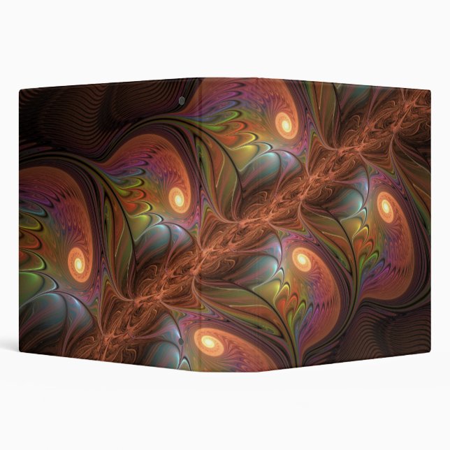 Colourful Fluorescent Abstract Trippy Brown Fracta Binder (Background)
